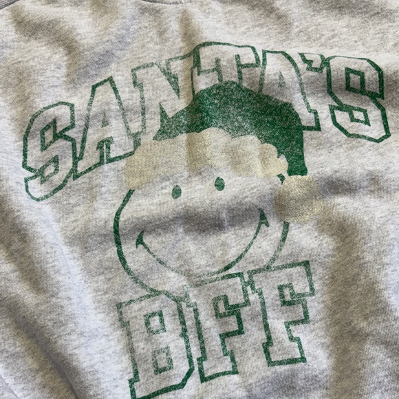 Aerie Gray Santa's BFF Crew Neck Sweater - Picture 2 of 6